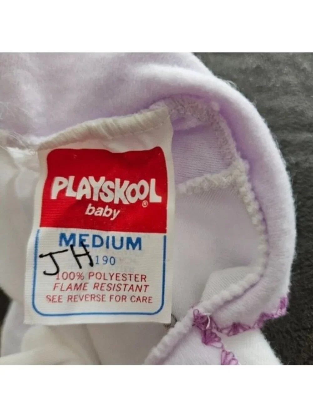 Playskool Vintage Minnie Mouse Disney Kids One Piece White Purple Footie Outfit